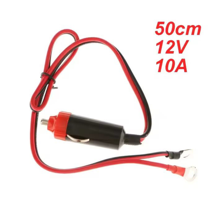 Adaptador Inversor De Energía Para Coche 50cm 12V 10A Con Conector Macho Y Cable De Luz Del Cigarrillo Fácil De Usar - 1