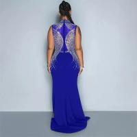 Vestido De Noche Largo Para Mujer Con Pedrería Y Abertura Alta Vestido De Seda Y Spandex Elegante Y Sexy Para Bodas Y Fiestas - details 25