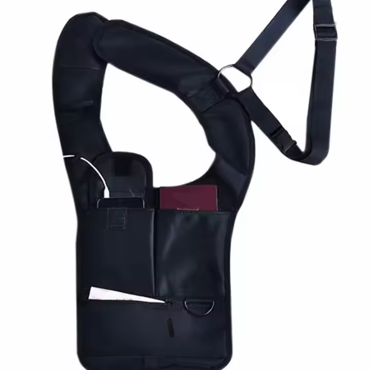 Bolsa De Cintura Oculta Para Hombre Estilo Neutro Con Soporte Para Auriculares Y Móvil Funda Táctica Para Deportes Y Viajes - 1