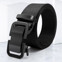 Cinturón De Lona De Nylon Para Hombres Con Hebilla Automática De Metal Para Trabajo Al Aire Libre Estilo Fashion - details 0