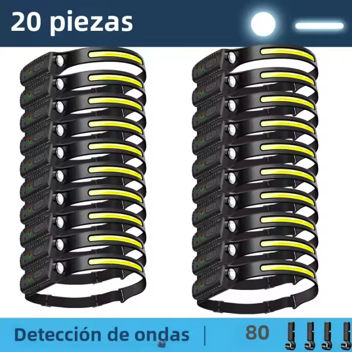 Linterna Frontal LED Recargable USB Con Batería Integrada Torcha De Cabeza Para Camping Pesca Exterior Resistente Al Agua - 1