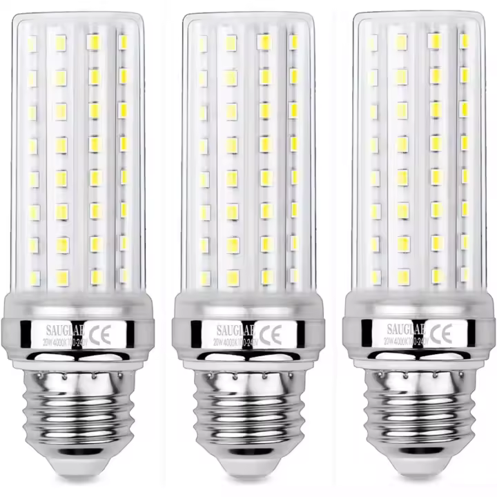 Bombillas LED tipo maíz de 20 W, bombilla incandescente equivalente a 150 W, blanco neutro de 4000 K, bombillas de rosca Edison E27, 3 piezas - 1