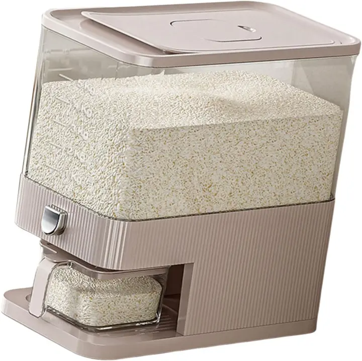 Recipiente Almacenamiento Granos Gran Capacidad Bucket Arroz Humero Soporte Cereal Cereal Sellado Organizador Harina Presionada - 1