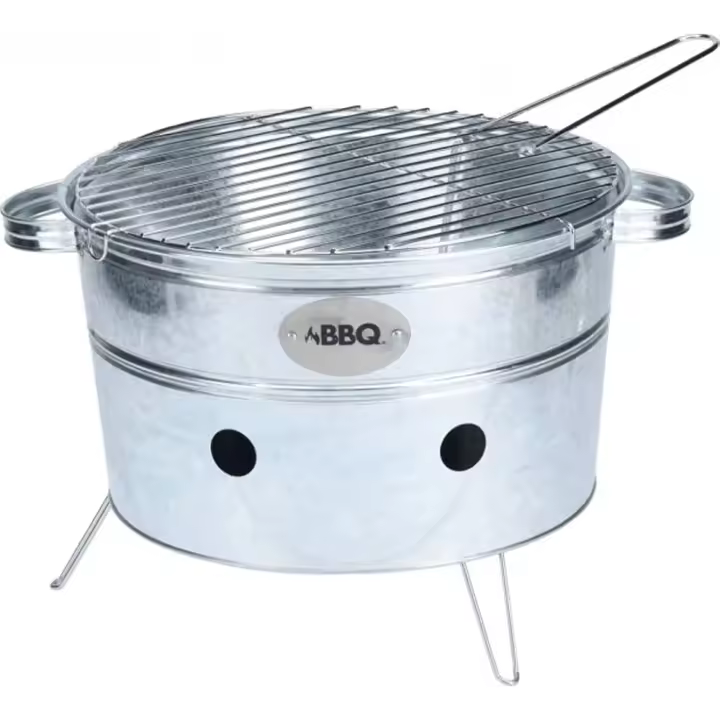 BARBACOA CUBO ZINC PATAS 34 CM BBQ - 1