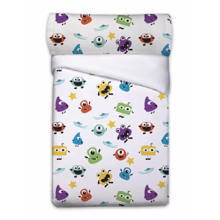 Pierre Cardin - Juego de funda nórdica Pierre Cardin Monstruos Blanco Cama de 90 3 Piezas - 1