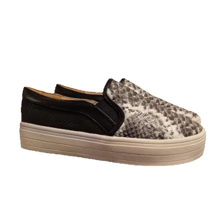 Zapato mujer planos, mocasín casual, primavera verano, negros y blancos, punta redonda - 1
