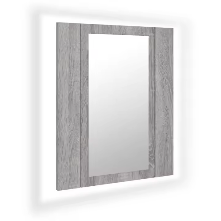 Armario de baño con Espejo LED Madera gris Sonoma 40x12x45 cm - 1
