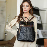 Mochila de nuevo estilo para mujer, moderna y versátil, mochila antirrobo retro, mochila de viaje de PU de gran capacidad. - details 6