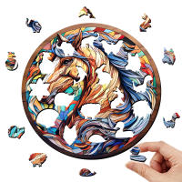Rompecabezas De Madera En Forma Irregular De Animal Juego De Puzzle Redondo Para Adultos Caja De Regalo De San Valentín Y Navidad Decoración De Interiores - details 1