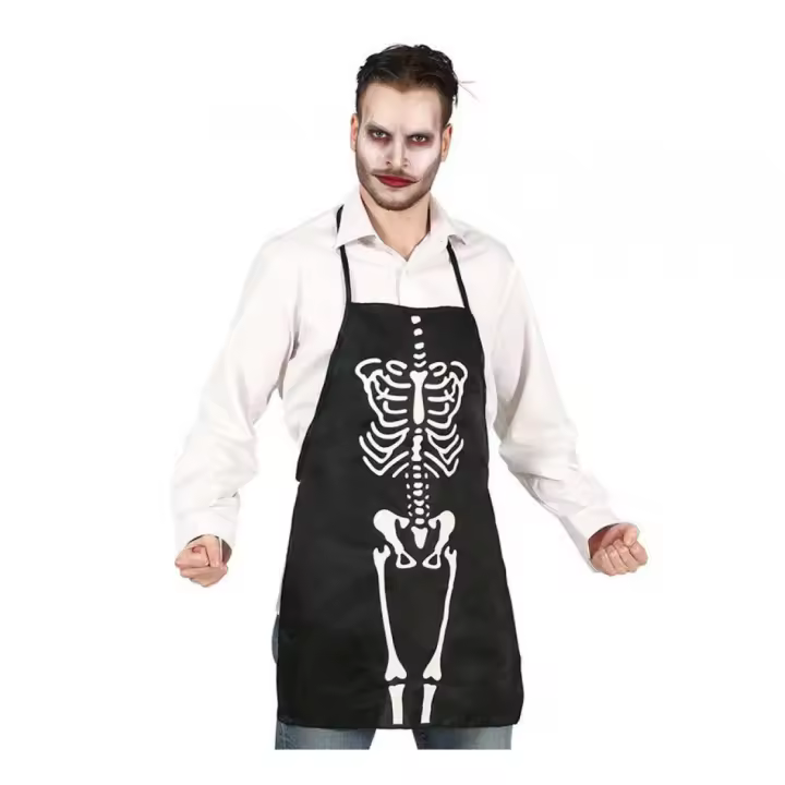 Guirca Delantal de Cocina con Estampado de Esqueleto - 1