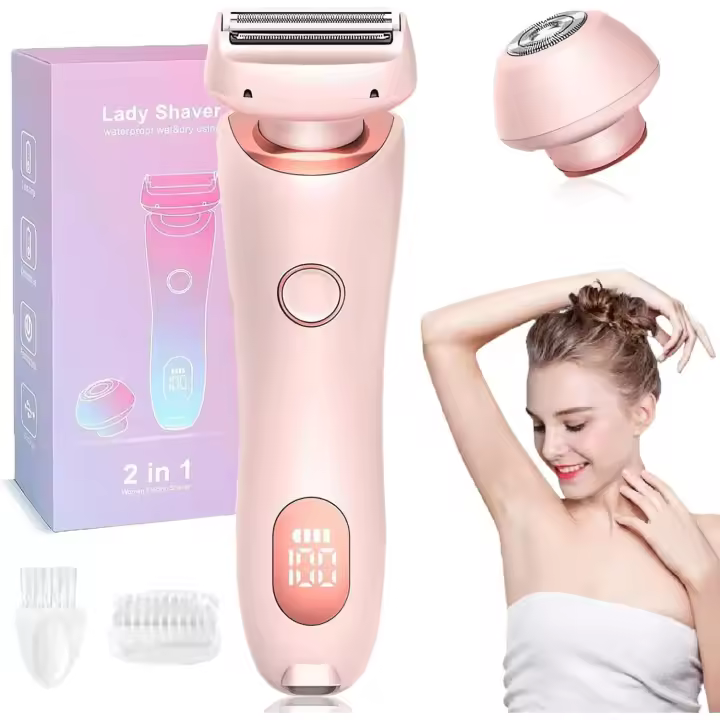 Maquinilla de afeitar Velvlx Smoothshave, nueva maquinilla de afeitar Smooth Shave 2 en 1, afeitadora eléctrica para mujeres, afeitadora Velvlx para mujeres, afeitadora suave, afeitadora suave (rosa) - 1