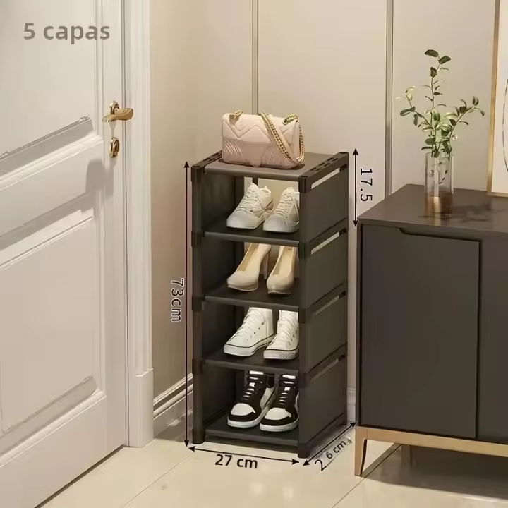 Organizador De Zapatos De Pared Múltiples Capas Plegable Eficaz En El Uso Del Espacio Estante De Zapatos Para El Hogar Material PP - 1