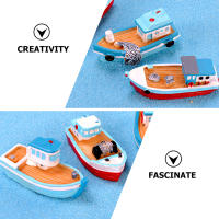 8 Pcs Ornamento De Barco De Pesca Miniatura En Resina Decoración Marítima Para Navidad Accesorios De Modelo Barco De Mesa - details 0
