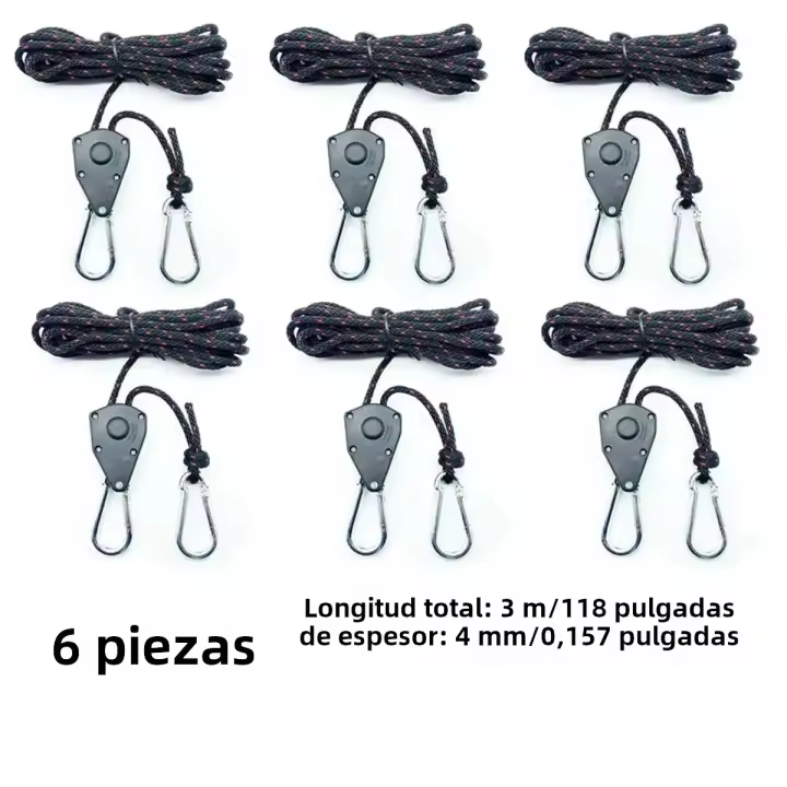 6Pcs Atado De Tira De Tenda Para Acampar Cuerda De Aterrizaje Rápido Gancho De Herradura Pulley De Hebilla Ratchet Para Tenda - 1