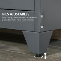 HOMCOM Armario Metálico de Almacenamiento con Doble Puerta de Bisagras y 2 Baldas Ajustables Multiusos para Oficina Salón Dormitorio 75x33x110 cm Gris - details 6