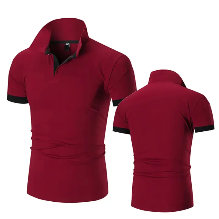 Camisa Polo Hombre Verano Nueva Cuello Vacío Manga Corta Transpirable Moda Negocios Marca Ropa Hombre Estilo Casual Contraste De Colores - 1