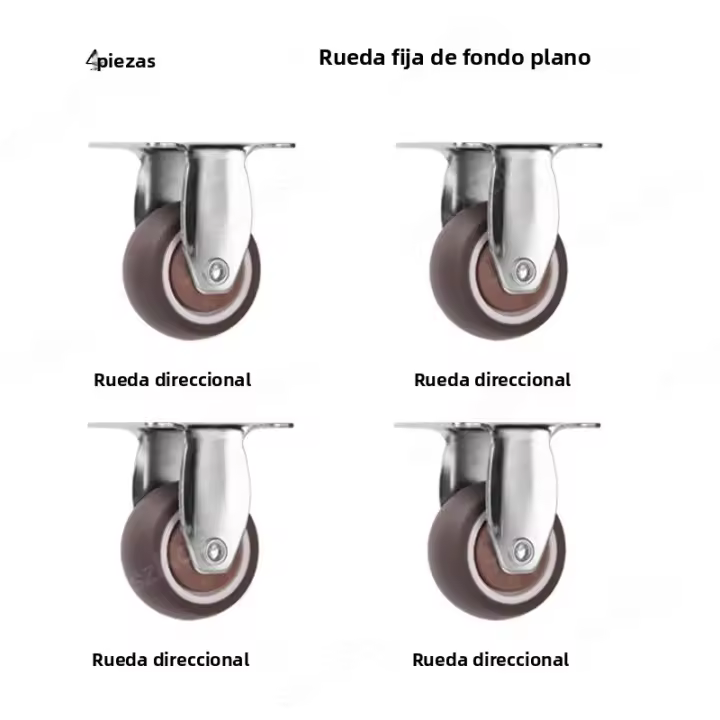 4PCS Ruedas De Muebles 1-2 Pulgadas Rodillo De Goma Para Sillón De Oficina Y Escritorio Universal Silencioso 360° Giratorio - 1