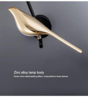 Lámpara De Pared LED Toque Magpie Bird Rotación 360° Para Sofá Cama Interior Iluminación De Interiores Metal Dorado Plata - details 15