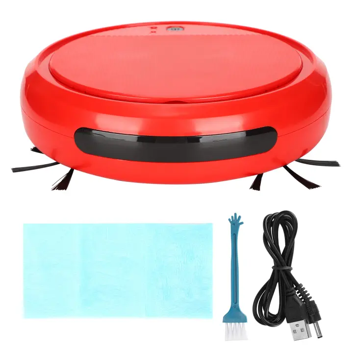 Robot aspirador inteligente 4 en 1 con carga USB para el hogar y la oficina, color rojo - 1
