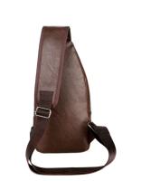 Bolso De Pecho Para Hombre Casual De Color Sólido PU Multifuncional Con Carga USB Cierre De Cremallera Para Comunicación - details 2