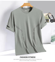 Camiseta De Correr Para Hombre Transpirable Elástica Verano Top De Gimnasio Fitness Corta Deporte Gris Azul Negro Blanco Tallas M-5XL - details 13