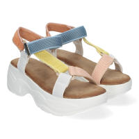 Davinia Shoes Sandalias de Plataforma para Mujer, Diseño Moderno, Tiras Multicolor y Cierre de Velcro Ajustable, Versa¡tiles y Confortables para Cualquier Ocasion.
 Shoes&Blues.es BP-3229-Azul - details 0