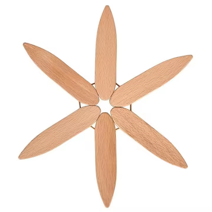 Juego De 4/1 Trivets De Madera Para Platos Calientes Almohadilla De Aislamiento En Forma De Árbol Para Tetera Y Ollas Calientes Moderno Sin Químicos Peligrosos - 1