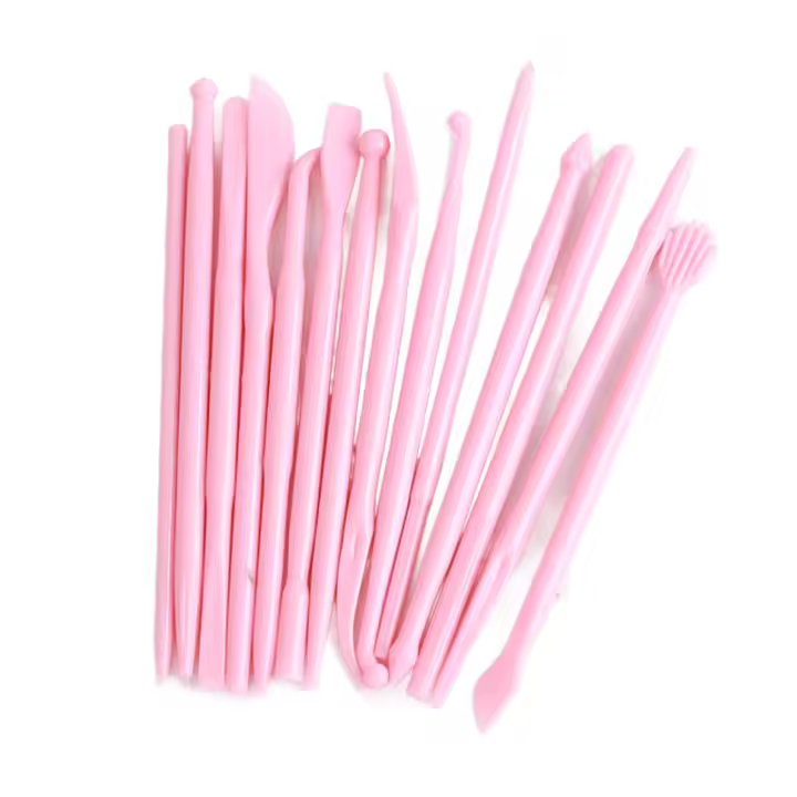Juego de 14 herramientas para modelar pasteles, kit de bricolaje para amasar fondant de doble punta para dar forma, esculpir y tallar - 1