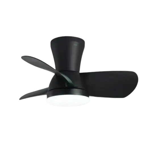 Ventilador de Techo Negro con Regulación de Luz desde Mando y Aplicación Movil - 6 velocidades, 3 aspas reversibles, 3 Tonalidades CCT, Temporizador, Silencioso, Modo Brisa - 1