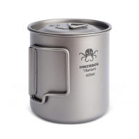 Taza De Titanio 420ml Con Manijas Plegables Para Camping Pesca Senderismo. Vaso Ligero De Agua Para Mochilas - details 1