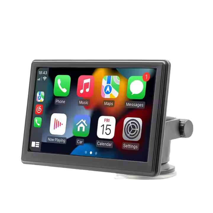 Reproductor multimedia para coche 7» HD IPS 📱 | GPS integrado 🗺️ | Bluetooth 5. 0 📶 | CarPlay/Android Auto inalámbrico 🔗 | MP5/USB/SD 🎵 | FM 🎙️ | Cámara trasera 4LED 📷 | Para todos los coches 🚘 | CarPlay/Android Auto - 1