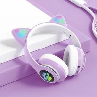 Auriculares Bluetooth 5.0 Con Lámpara De Flash Y Orejas De Gato Para Niñas Soporte TF Card Micrófono Inalámbricos Regalo De Cumpleaños - details 17