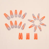 24pcs Uñas Postizas De Ballet Largas En Gradient Minimalista Francés Con Adhesivo Y Linterna De Uñas Resina Sin Químicos - details 2