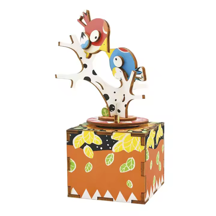 DAM. Caja de música para montar diseño Canción del Pájaro y el Árbol. 33 piezas. 9x7x18cm. - 1