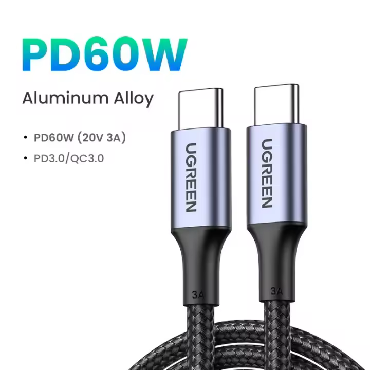 UGREEN Cable USB Tipo C 100W | Compatible con MacBook | iPad | Samsung | Xiaomi | Carga Rápida PD 5A | Chip E-Marker Integrado - 1