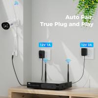 Hiseeu 10CH NVR 3MP Sistema de Seguridad WiFi Kit, con 4 Cámaras, Detección de Humanos, Visión Nocturna IR, Audio Bidireccional, Impermeable IP66, Compatible con Alexa, Sin HDD - details 1
