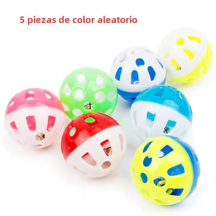 Juguete Para Gatos 5 Piezas Bola De Colores Con Campana Interior Juguetes Para Gatos Telescopio Diametro 3.5 Cm Para Gatitos - 1