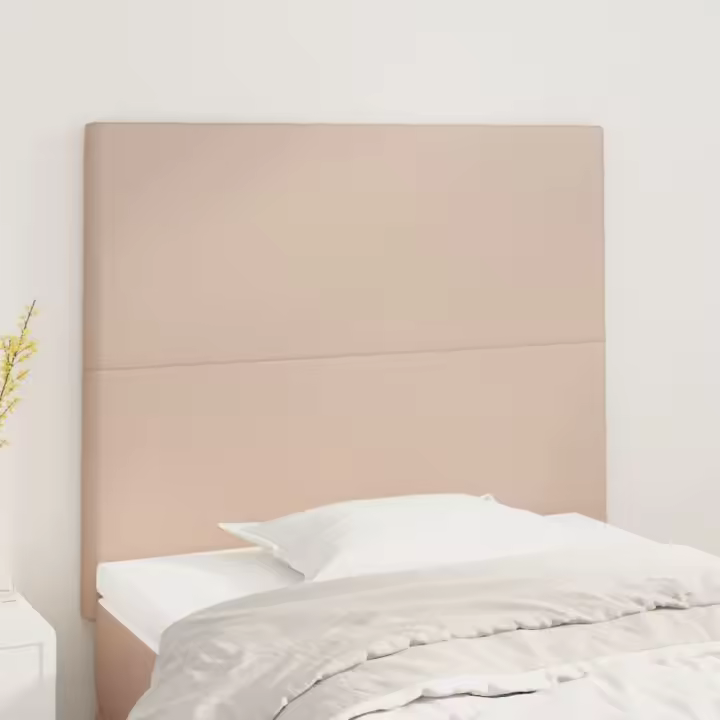 vidaXL Cabeceros 2 unidades cuero sintético capuchino 80x5x78/88 cm - 1