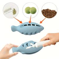 Juguete Interactivo Para Gatos En Forma De Octopus Alimento Puzzle Y Mordedor Dental De Silicona Juguete Auto-entretenido Para Mascotas - details 1