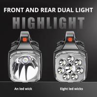 Linterna Portátil Potente Recargable USB Con Luz LED Solar Y COB Para Trabajo 4 Niveles De Iluminación Lámpara De Camping Y Teléfono Móvil - details 2
