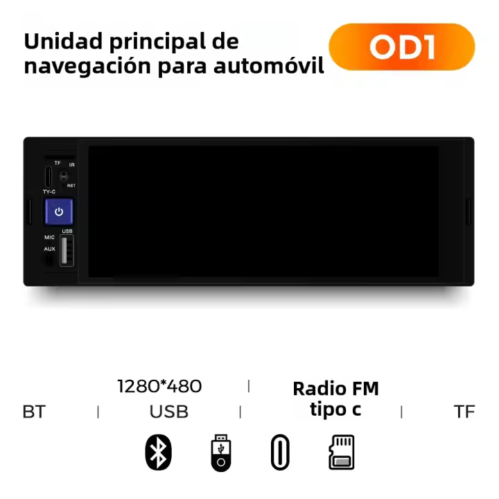 MEKEDE Navifly Radio De Coche Portátil 6.86 Pulgadas Con Carplay Android Auto BT FM Radio Tipo-C Compatible Con General Motors - 1