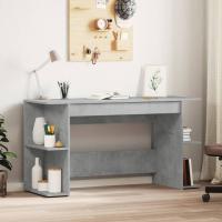 vidaXL Escritorio madera de ingeniería 140x50x75 cm en color Roble ahumado/Roble Sonoma/Marrón roble y más | estructura resistente ideal para salón dormitorio o estudio - details 4