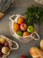 Bolsa De Compras Portátil Y Reutilizable De Malla Para Frutas Y Verduras Bolsa Plegable Para Supermercado Con Doble Capacidad - details 2