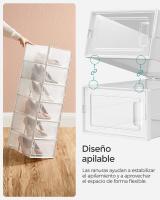 Cajas de Zapatos de Plástico Plegables y Apilables - Juego de 12 Organizadores para Zapatillas hasta Talla 44, Transparente, Azul, Blanco o Verde - details 10