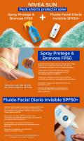 NIVEA SUN Pack ahorro protector solar - Contiene Spray Protege & Broncea FP50 + Fluido ultra Ligero Tono Medio  SPF50+ - details 0