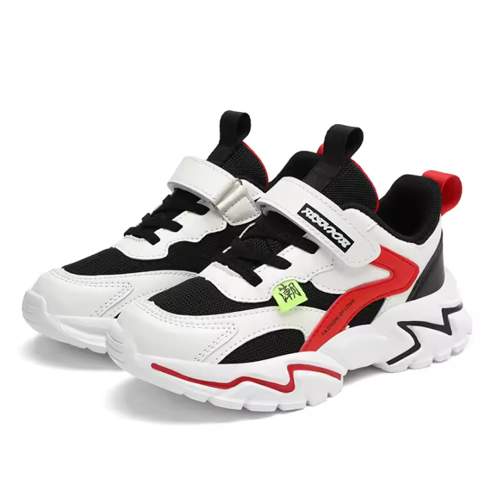 Zapatillas De Tenis Para Niños Casuales Transpirables De Malla Y Cuero Suela EVA Tallas Para 6 a 12 Años Zapatos Deportivos Para Niños - 1