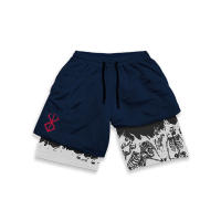 Shorts De Entrenamiento Para Hombre Anime Berserk 2 En 1 Running Yoga Gimnasio Deportes Pantalones Cortos De Polyester - details 3