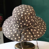 Sombrero Para Mujer Verano Impresión De Amor Gran Alas Protección Solar Algodón Y Lino Plegable Sombrero De Pescador - details 6