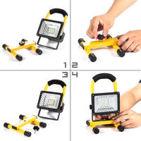Luz De Trabajo LED Recargable 30W Con Soporte Luz De Inundación Portátil Para Camping Y Workshop 3 Modos De Brillo - details 6
