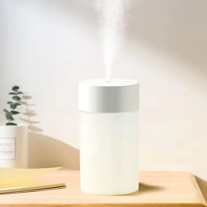 Mini humidificador de 260 ml, humidificador recargable portátil USB aire 30dB Humidificador de aire frío tranquilo con luz nocturna ajustable para la oficina de la oficina de (Blanco) - 1